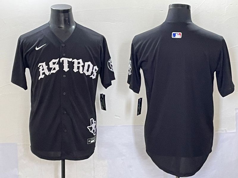 Men 2025 Houston Astros Blank Black Seven generations Joint Name Nike MLB Jersey style 1
